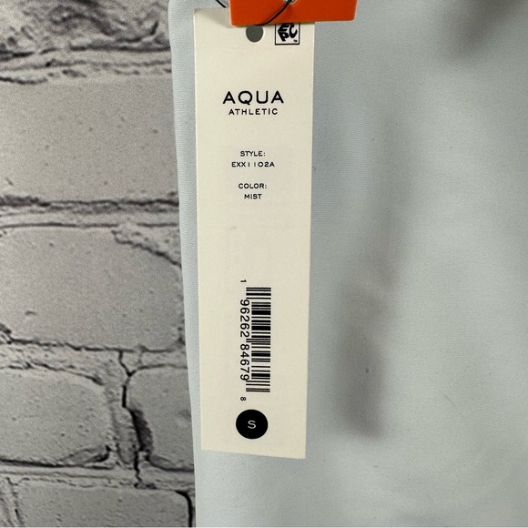 Aqua Athletic Yoga Gym Leggings Activewear in Mist Very Light Grayish-Blue S NWT - Picture 6 of 7